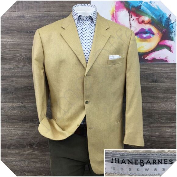 VINTAGE JHANE‎ BARNES Mens Blazer Sport Coat Casual Jacket Size 44R Wool Suit